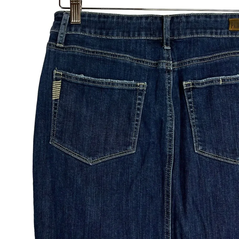Paige Jean Skirt Women’s Size 28 Blue Front Split Light Distress - Picture 13 of 15